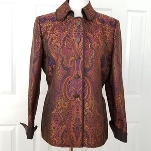 Linda Allard Ellen Tracy Paisley Jacket - Size 12